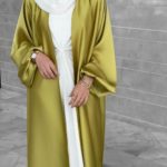 Abaya jaune soie