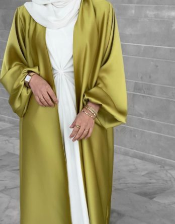 Abaya jaune soie